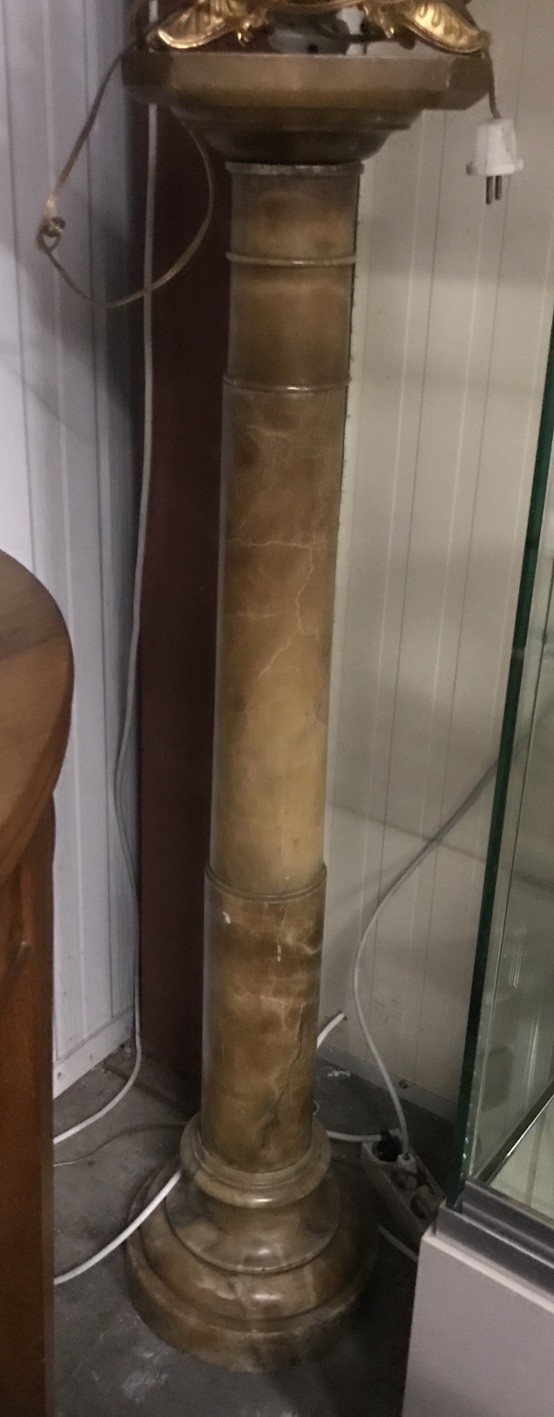 French brown marble column pedestal.