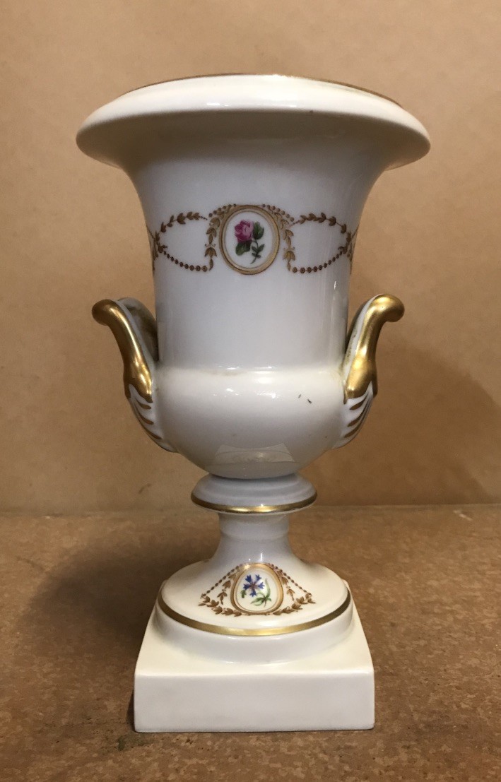 French Limoges floral porcelain vase.