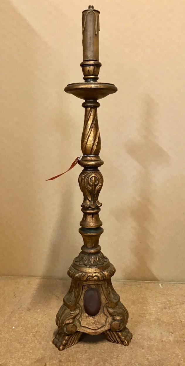 Florentine gilt & lacquered table lamp.