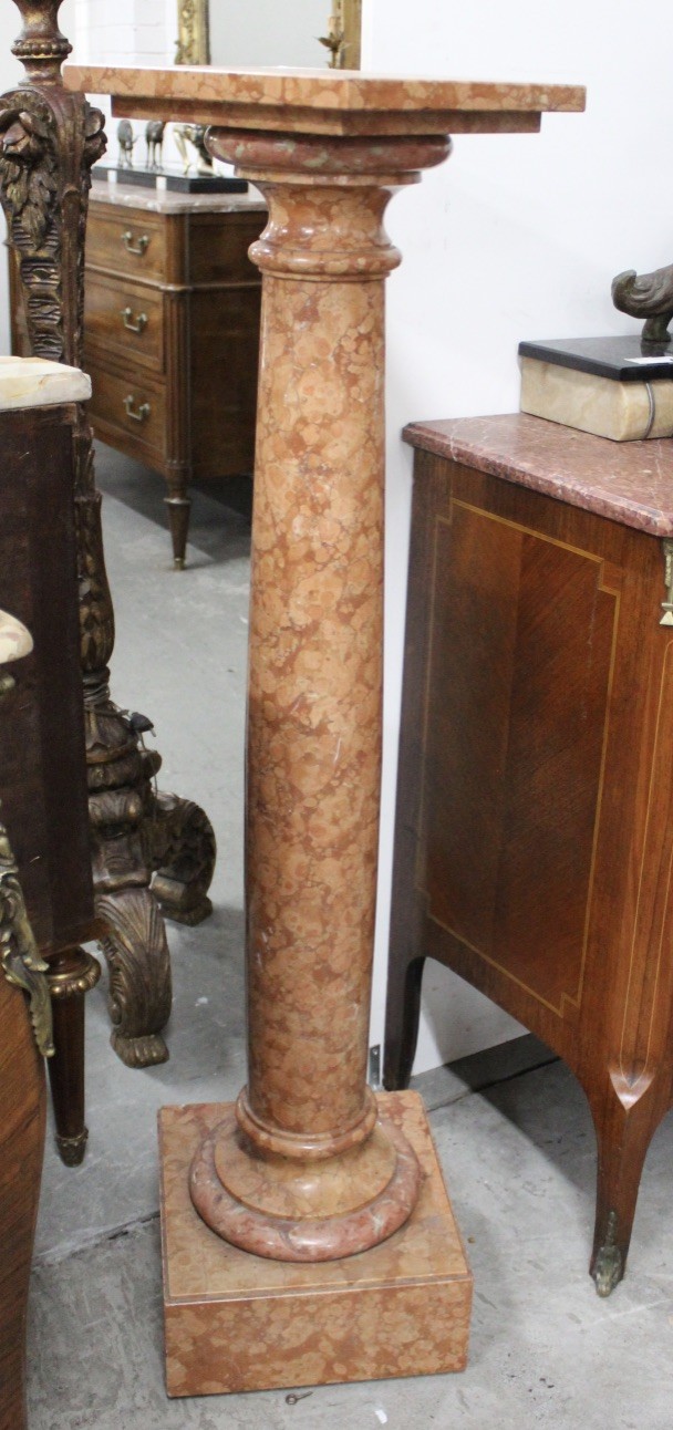 French early 20th century marble column pedestal.