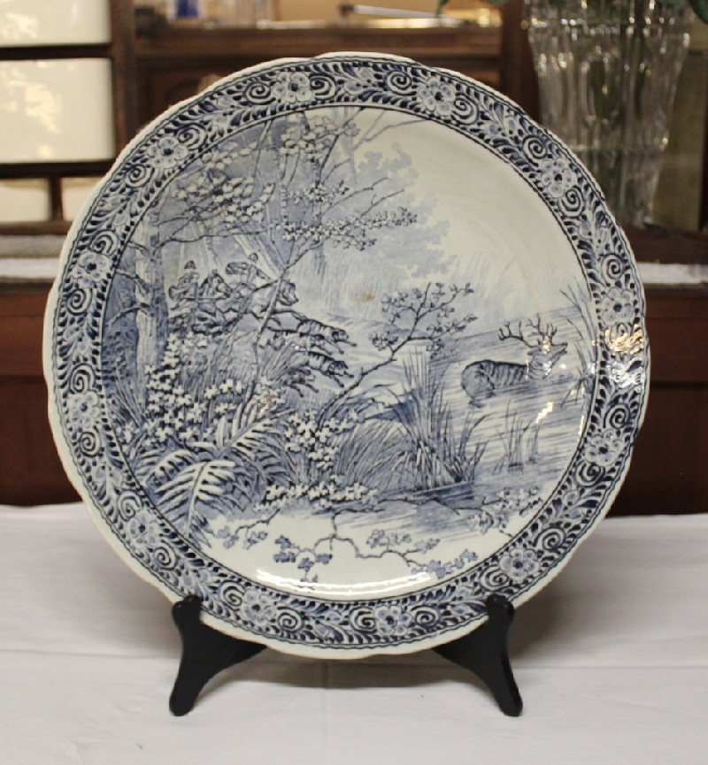 Delft blue and white porcelain wall plaque. Price $150