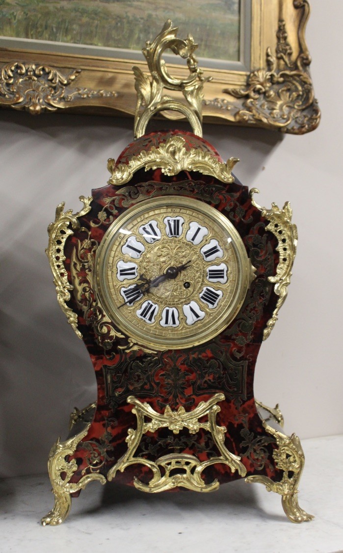 Superb quality and fully restored 19th century French Louis XVth boulle and ormolu mounted bracket clock having enamel dial. Price $3850