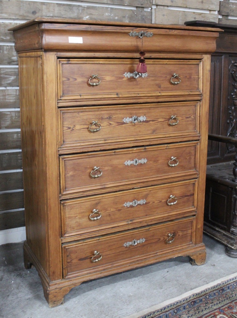 19th century French pine seven drawer commode chest. Price $880