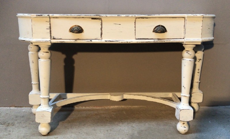 French lacquered 2 drawer console hall table. Price $850